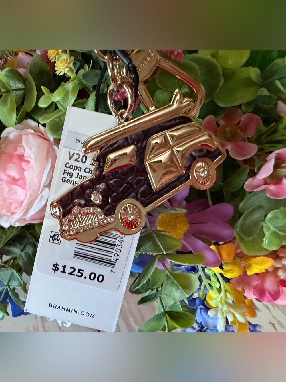 BRAHMIN COPA CAR CHARM TASSEL in  FIG  JAM MELBOURNE NWT $125